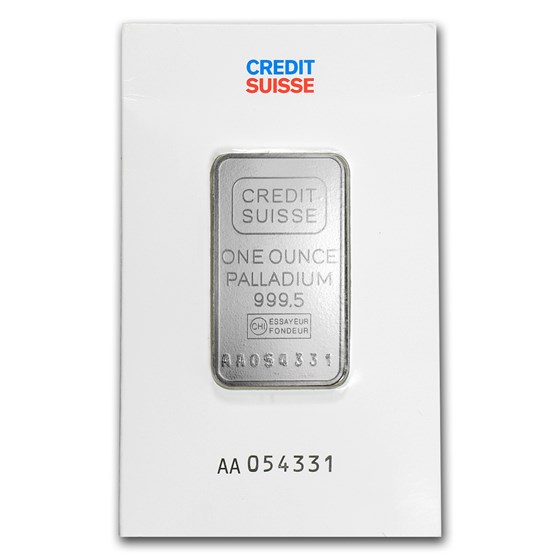 1 oz Palladium Bar - Credit Suisse (In Assay) 1 oz Palladium Bar - Credit Suisse (In Assay)